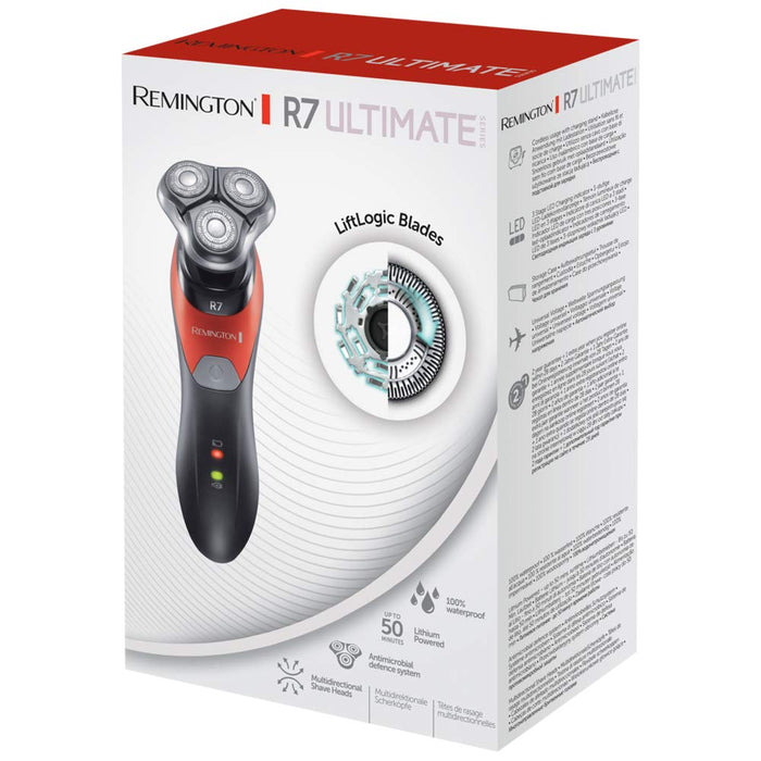 Remington golarka męska elektryczna, rotacyjna, golarka na mokro i na sucho, bateria litowa, precyzyjny trymer, torba do przechowywania, Ultimate R7 XR1530