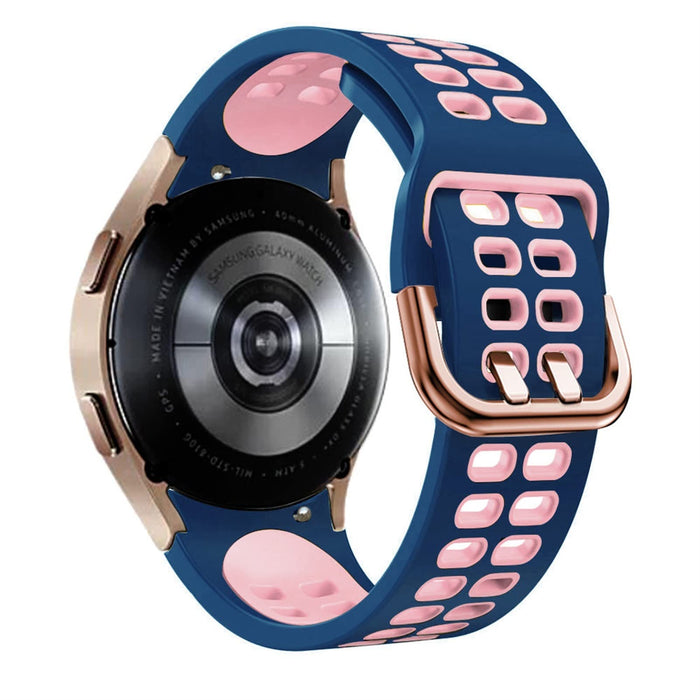SKM Oficjalny silikonowy pasek 20 mm do Samsung Galaxy Watch4 Classic 46 42 mm/44 40 mm Smartwatch Ridge Sport bransoletka pasek do zegarka Correa (kolor: Kolor V, rozmiar: Galaxy Watch 4 40 mm)