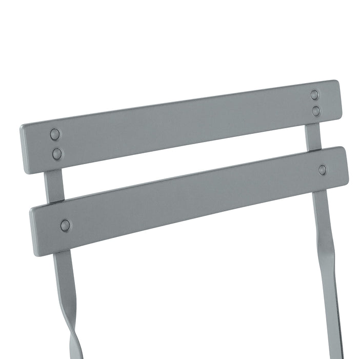 Metalowy zestaw mebli balkonowych szary 2 krzesła stolik ogród taras Fiori