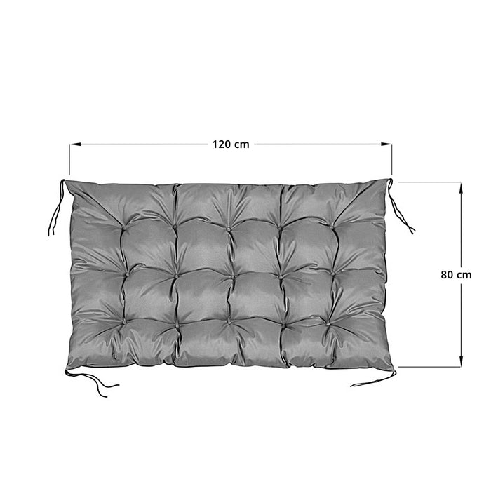 Poduszka Na Meble Z Palet Ławkę Wodoodporna z Troczkami Ogród Huśtawkę Taras Szara 120x80cm