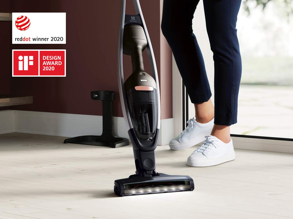 Electrolux Pure Q9 Odkurzacz bezprzewodowy 2w1,Do 50 min pracy, 21,6V, 3 prędkości, Funkcja automatycznego czyszczenia szczotki, W zestawie szczelinówka i szczotka do kurzu,PQ91-40GG,Szary