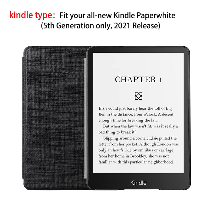 Foluu do Amazon Kindle Paperwhite 6,8" (11. generacji-2021), smukłe lekkie etui Smart PU pokrowiec automatyczny uśpienie/budzenie magnes do Kindle Paperwhite 11. generacji wydanie 2021 (czarne)