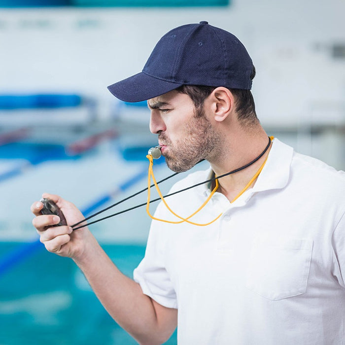 Vicloon Cyfrowy sportowy stoper timer z gwizdkiem ze stali nierdzewnej, duży wyświetlacz LCD odpowiedni do piłki nożnej, koszykówki, biegania, pływania, fitnessu i innych