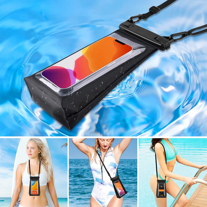 Pływające wodoszczelne etui na telefon komórkowy 6,9 cala [1 sztuka], pływające etui na telefon komórkowy z paskiem do zawieszenia do iPhone 13 Pro Max, Samsung Huawei LG, wodoszczelne etui na telefon komórkowy z ulepszoną konstrukcją blokady
