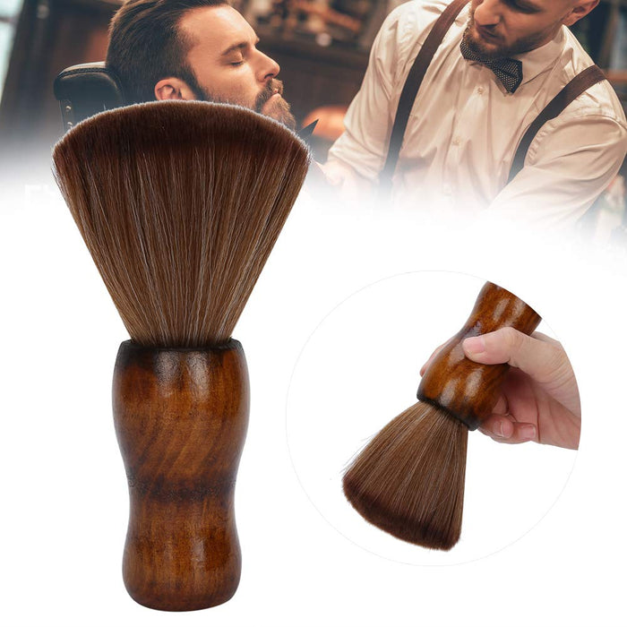 Barber Neck Duster Brush, profesjonalna szczotka do czyszczenia Barber, miękka szczotka do strzyżenia włosów, z drewnianym uchwytem do salonu fryzjerskiego i użytku domowego