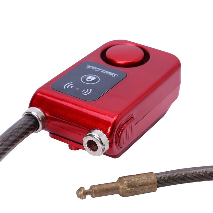 Inteligentne zapięcie rowerowe Bluetooth do roweru, zabezpieczenie przed kradzieżą, 110 dB, alarm wodoszczelny, blokada do smartfonów z systemem iOS i Android (kolor czerwony)