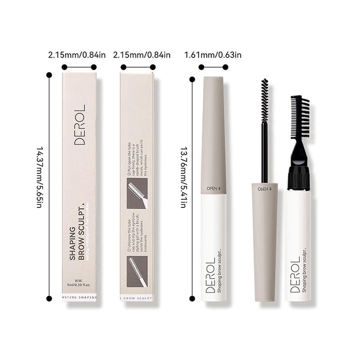 Krem do stylizacji brwi z podwójną końcówką,Mleczny żel do brwi - Podwójnie zakończony trwały balsam do makijażu brwi, wodoodporny i odporny na pot, naturalny stylizacja brwi Beauty Eyebrow Dewu
