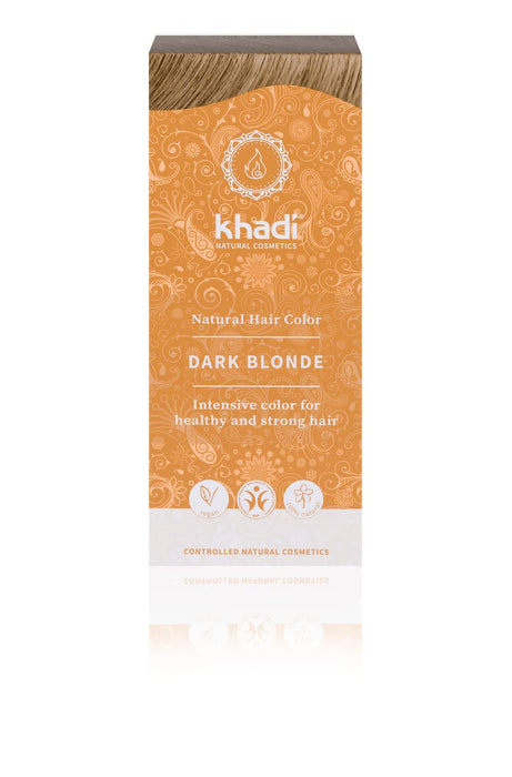 khadi Farba do włosów roślinnych ciemny blond 100 g I farba do włosów Blond bez zawartości czerwonego I naturalna farba do włosów w 100% naturalna i wegańska