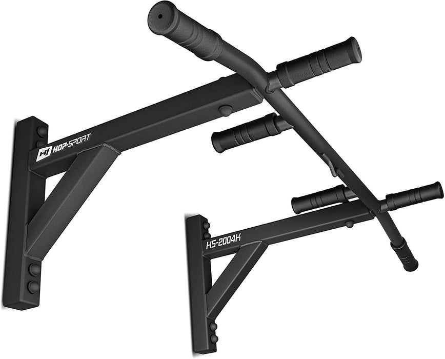 Hop-Sport HS-2004K wielofunkcyjny drążek do podciągania do montażu na ścianie, z 6 antypoślizgowymi uchwytami i uchwytem do worka bokserskiego lub TRX