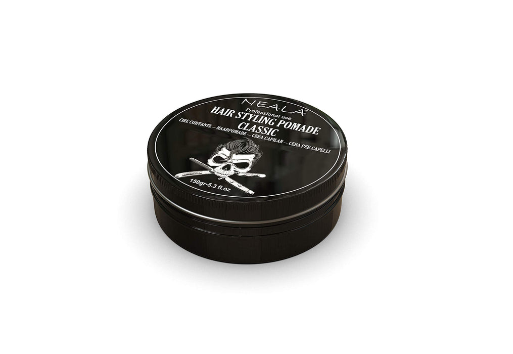 Pomade Neala Classic - 150gr - Wosk do stylizacji męskich włosów wzbogacony witaminami i woskiem pszczelim - Błyszczące wykończenie, miękkie do średniego utrwalenia