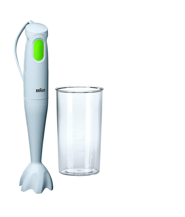 Braun MultiQuick 1 MQ100 blender ręczny, mikser do zupy, ostrza ze stali nierdzewnej, zlewka z tworzywa sztucznego bez BPA, różdżka do mycia w zmywarce - biała