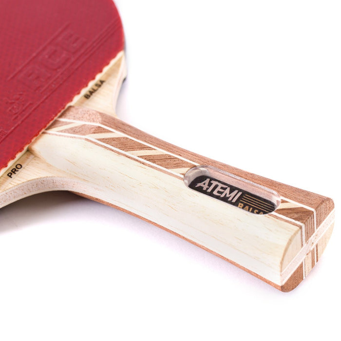 Atemi 4000 nietoperz do tenisa stołowego (drewno Balsa) Pro obraźliwe rakieta do tenisa stołowego | Ulepszona kontrola, prędkość, rotacja | Początkujący i profesjonalny | 5-warstwowy, guma do konkursu