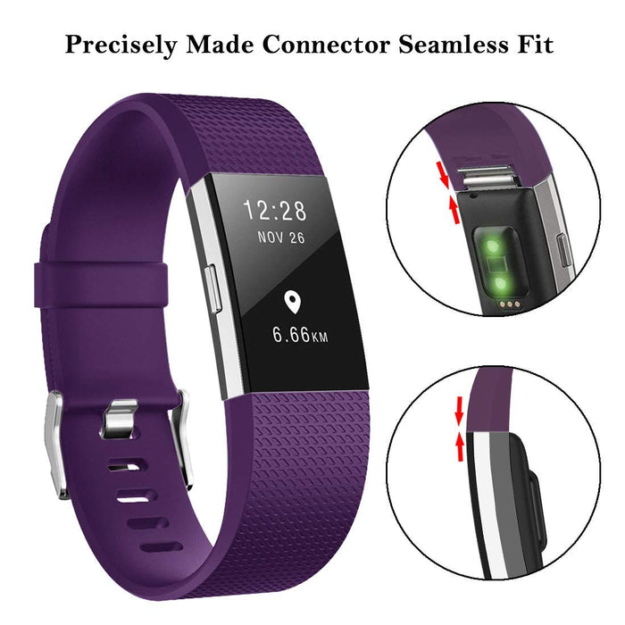 Zapasowe paski do zegarka na rękę Fitbit Charge 2, zamienny pasek do miękkich akcesoriów, Fitbit Charge 2 (5,5 – 6,7") – fioletowy.