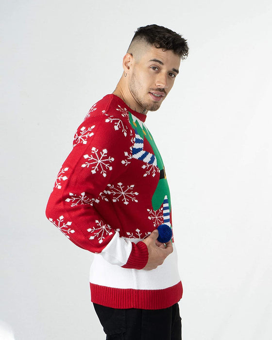 NOROZE Mężczyźni kobiety unisex premium Novum dzianinowy Boże Narodzenie Jumper Elf sweter
