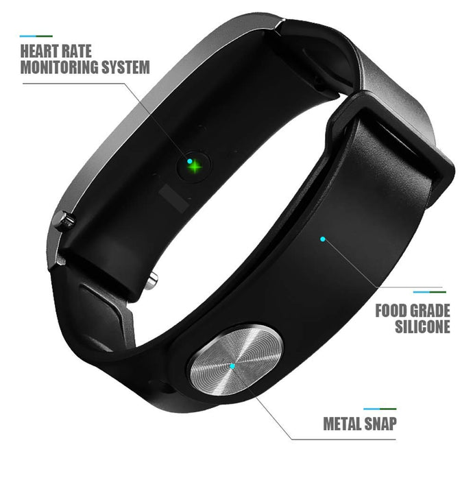 Hozora Inteligentna bransoletka Bluetooth słuchawki 2 w 1, Fitness Tracker TalkBand bransoletka z dzwonieniem odtwarzaczem audio słuchawki tętno kalorie krok krokomierz odległość (czarna)