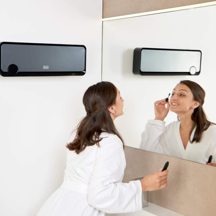 Black+Decker ES9350010B BXWSH2000E Grzejnik Ścienny, Tworzywo Sztuczne, 2000 W, Czarny