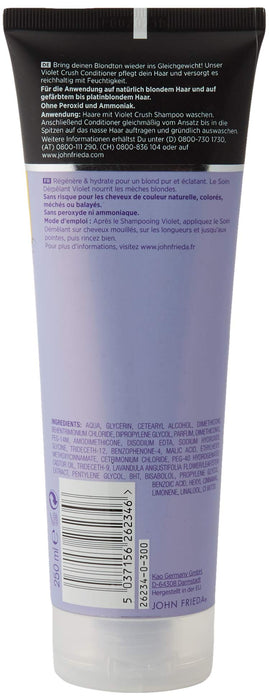 John Frieda Violet Crush — odżywka przeciw żółknięciu odcieniem — zawartość: 250 ml — również przeciwko odcieniom pomarańczy — z fioletowymi pigmentami