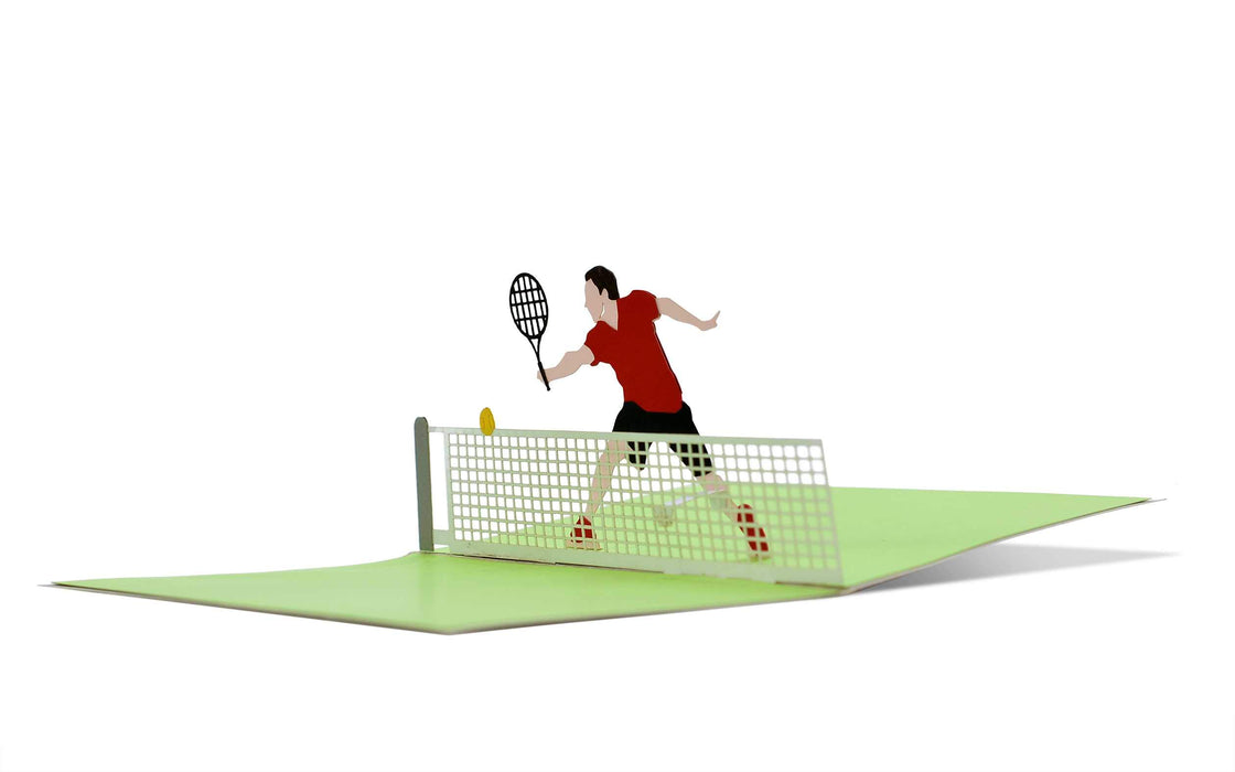 Kartka urodzinowa z motywem tenisa 3D Pop-up, np. jako sportowy bon podarunkowy na akcesoria do tenisa lub godziny tenisa, zabawny pomysł na prezent w kształcie tenisa, H22