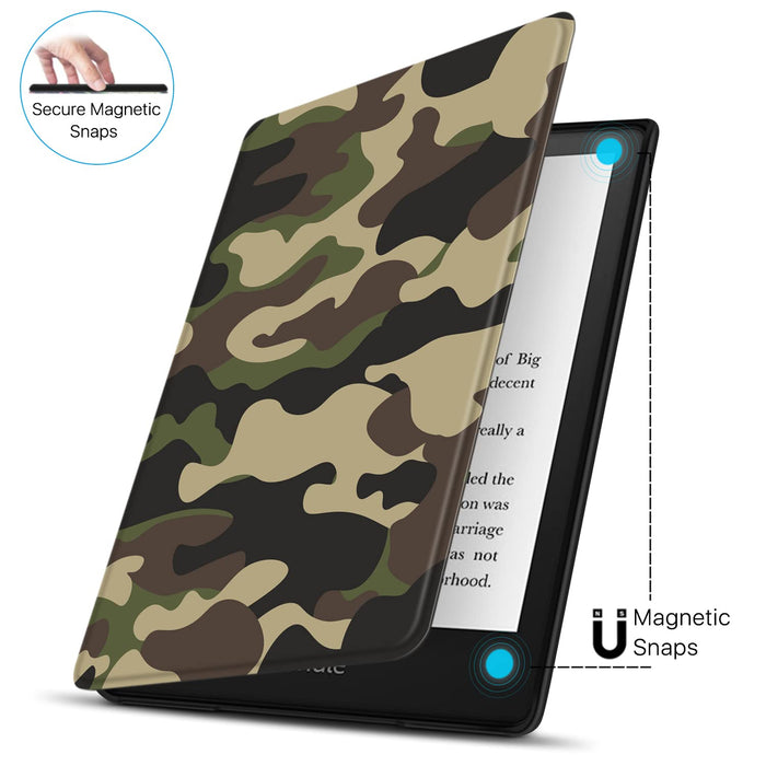 TNP etui ochronne do Kindle Paperwhite 2021 6,8 cala 11 generacji/Kindle Paperwhite 2021 Signature Edition, etui i etui do czytania Kindle Paperwhite, kolor kamuflaż