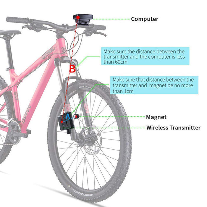 TOTMOX Prędkościomierz rowerowy, bezprzewodowy cyfrowy licznik rowerowy LCD, wodoodporny komputer rowerowy, akcesoria rowerowe z podświetleniem