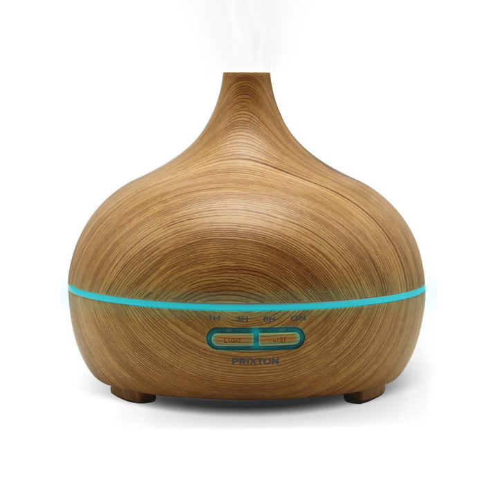 PRIXTON - Nawilżacz powietrza/olejek aromatyczny do aromaterapii, zbiornik 300 ml, światło nocne LED, timer 1-3-6 h, odświeżacz powietrza, nawilżacz powietrza, dyfuzor aromatów | Hidra H5W