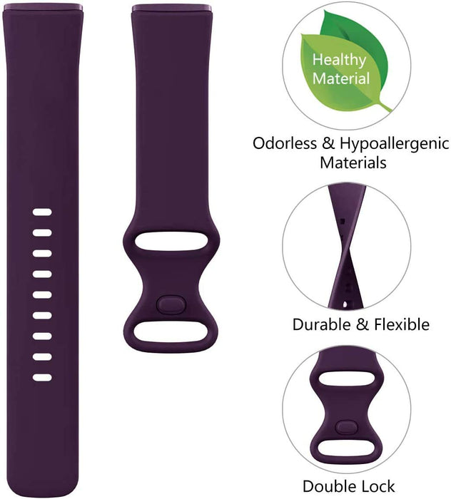 Find-MyWay Bransoletka kompatybilna z Fitbit Versa 3/Sense dla kobiet i mężczyzn, silikonowa, regulowana, akcesoria zamienne (bez zegarka), S/L