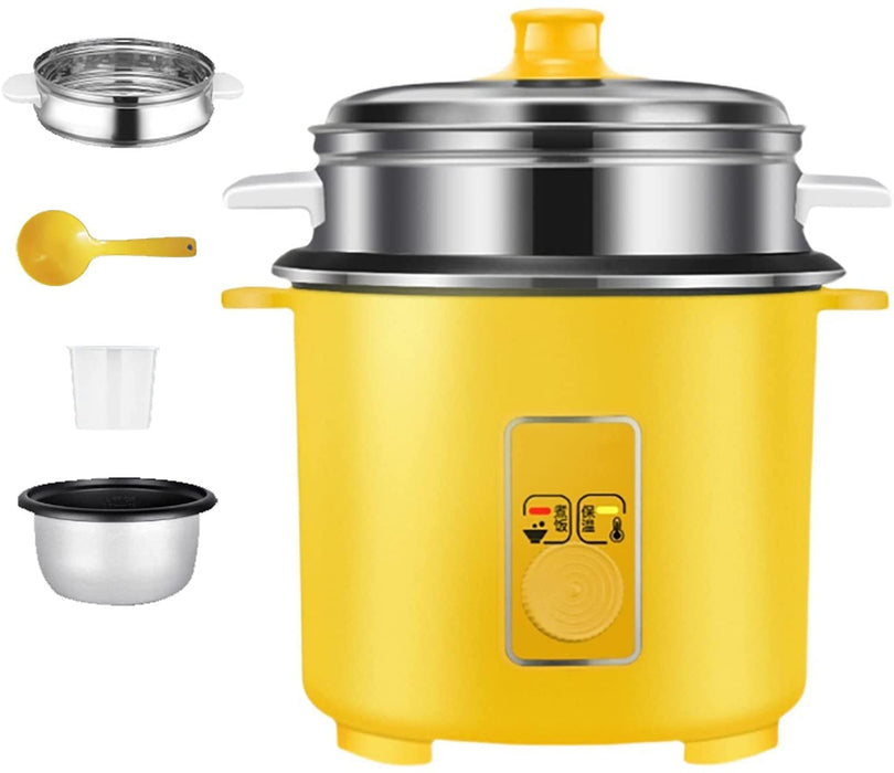 1.2L Mini urządzenie do gotowania ryżu z nieprzywierającą wewnętrzną doniczką Inteligentna izolacja Przygotuj zdrową żywność i warzywa na parze i ryż dla 1-2 osób, kolor żółty