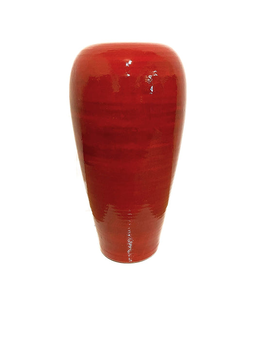 Lifestyle & More Przepiękny wazon dekoracyjny wazon na kwiaty wazon podłogowy z ceramiki czerwony wysokość 50 cm szerokość 25 cm