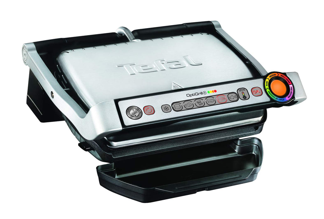 TEFAL OptiGrill+ GC716D Grill elektryczny, 2000W, Dodatkowe płyty do gofrów, 6 automatycznych programów, Wskaźnik poziomu wysmażenia
