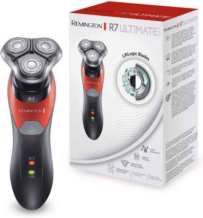 Remington golarka męska elektryczna, rotacyjna, golarka na mokro i na sucho, bateria litowa, precyzyjny trymer, torba do przechowywania, Ultimate R7 XR1530