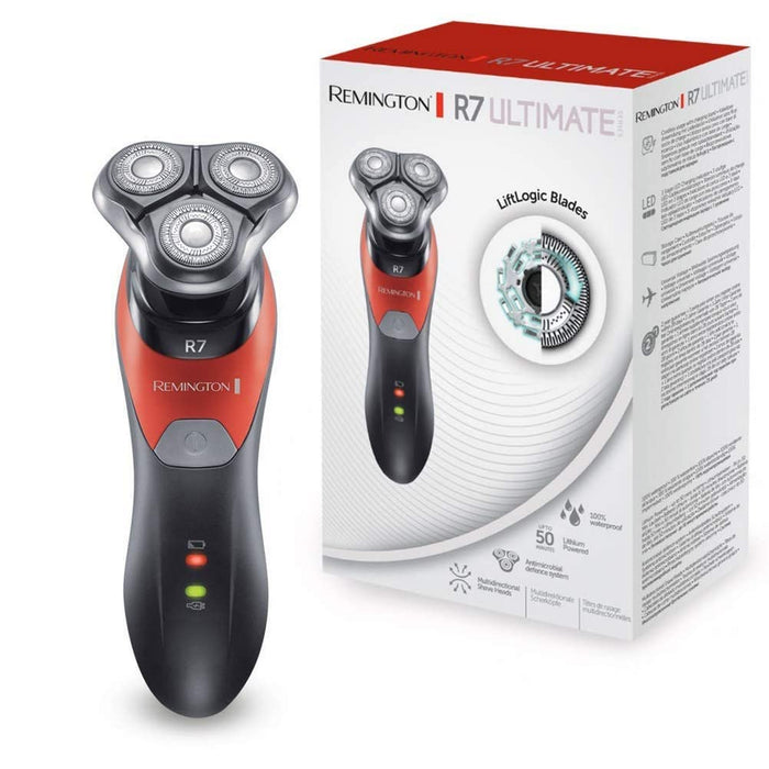 Remington golarka męska elektryczna, rotacyjna, golarka na mokro i na sucho, bateria litowa, precyzyjny trymer, torba do przechowywania, Ultimate R7 XR1530