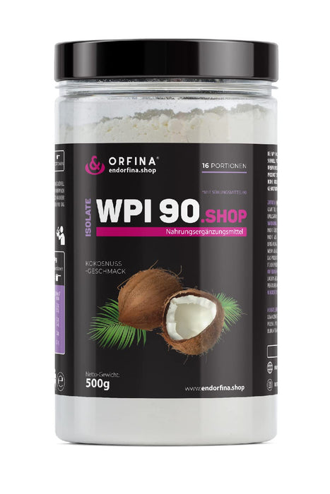 Endorfina.shop, WPI90, Coconut Protein 500g, proszek proteinowy, budowanie mięśni, shake, proszek proteinowy, sport, odżywianie, wysoka zawartość białka, suplement diety