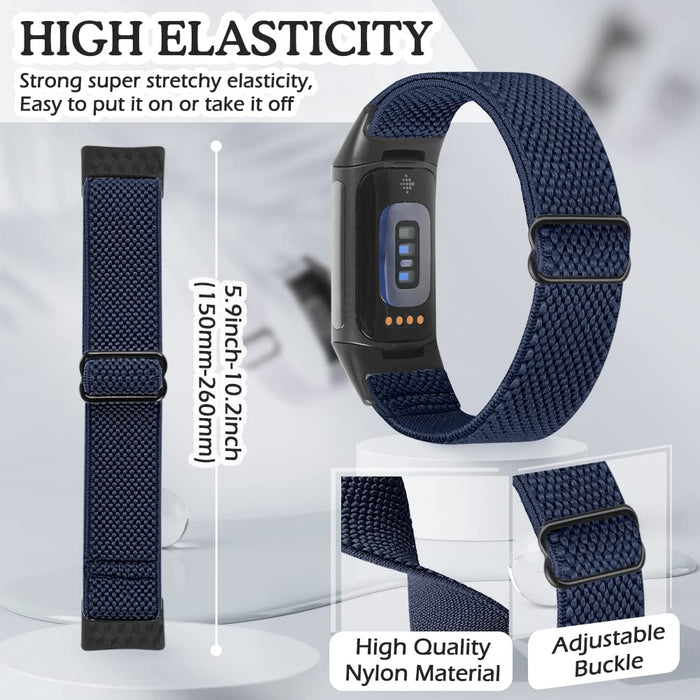 Runostrich Elastyczna nylonowa bransoletka kompatybilna z Fitbit Charge 5 dla kobiet i mężczyzn, Stretchy Sport Loop Soft bransoletka akcesoria do Charge 5 Fitness i Health Tracker