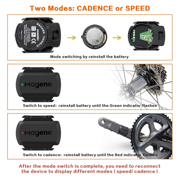 Magene S3 + czujnik prędkości i częstotliwości pedałowania, ANT+ i BulBluetooth 4.0, bezprzewodowy czujnik prędkości obrotowej roweru RPM