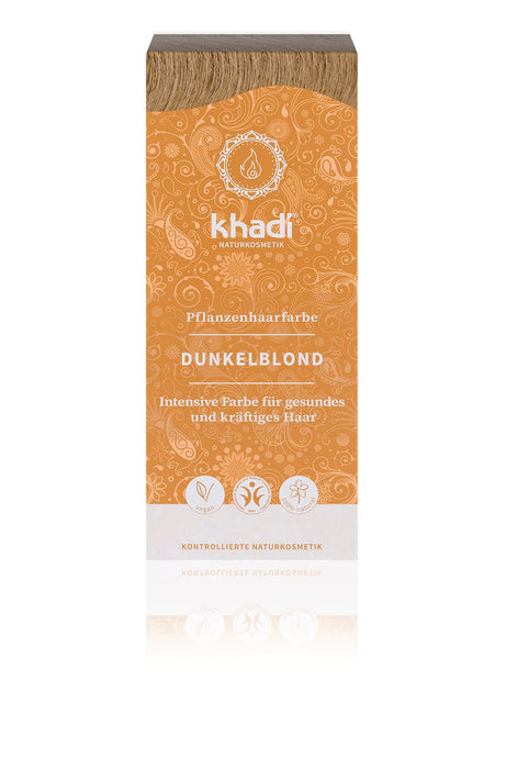 khadi Farba do włosów roślinnych ciemny blond 100 g I farba do włosów Blond bez zawartości czerwonego I naturalna farba do włosów w 100% naturalna i wegańska