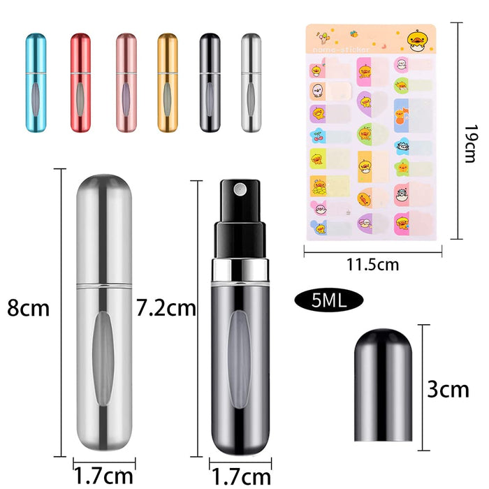 Spryskiwacz perfum, rozpylacz perfum do wielokrotnego napełniania, 6 szt. mini rozpylacz kieszonkowy, puste butelki w sprayu, 5 ml, podróżny rozpylacz perfum