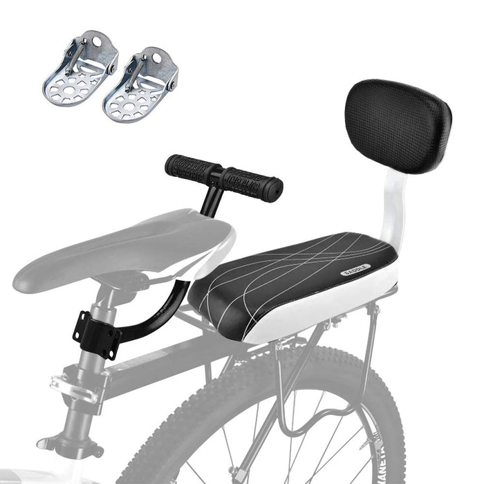 AYNEFY Siedzisko na tył roweru, antypoślizgowe z uchwytem, bezpieczne dla dziecka, z oparciem i poduszką