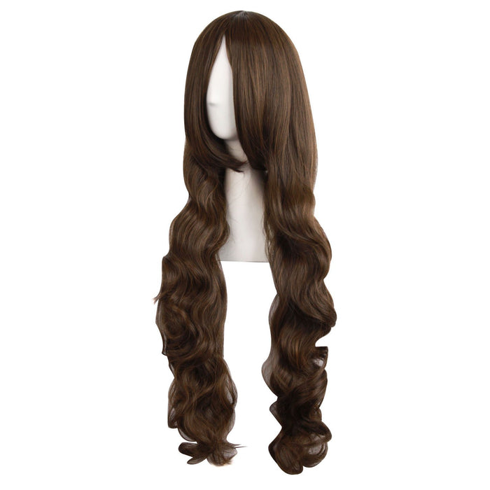 MapofBeauty 80 cm Dugo Krecony Naturalny Tom Kanekalon Bonnik Side Grzywka Cosplay Peruka (Brzowy)