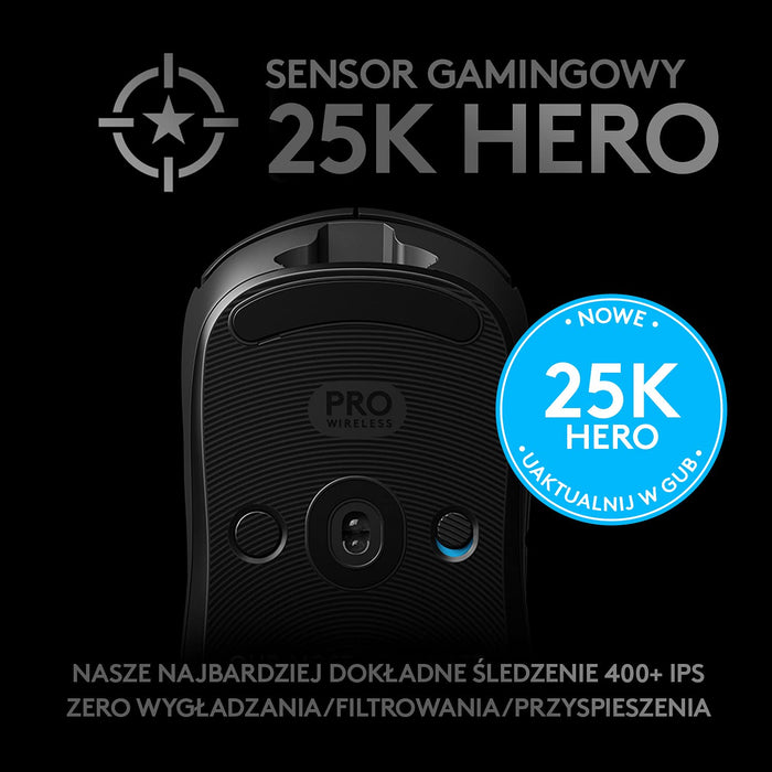 Logitech G Pro Wireless Gaming Mouse, Bezprzewodowa Mysz Do Grania, Pc/Mac/Chromebook - Czarny ,910-005272