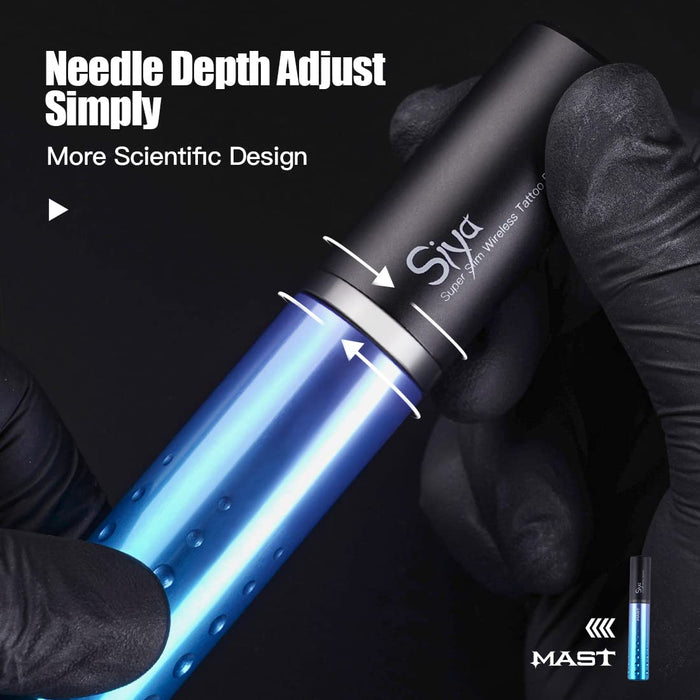 Mast Obrotowy Długopis do Tatuażu Wyświetlacz LED Bezprzewodowa Bateria do Tatuażu Maszyna do Makijażu Permanentnego dla Artysty Tatuażu,Purple