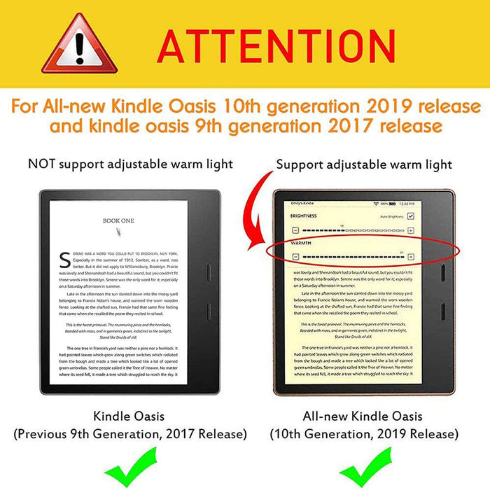 Pokrowce na czytniki e-booków, inteligentne etui do Kindle Oasis (9. generacji - 2017/10. generacji - 2019) - lekka, smukła obudowa ochronna z automatycznym budzeniem/uśpieniem (okładka (nadruk kwiatu moreli), kwiecień