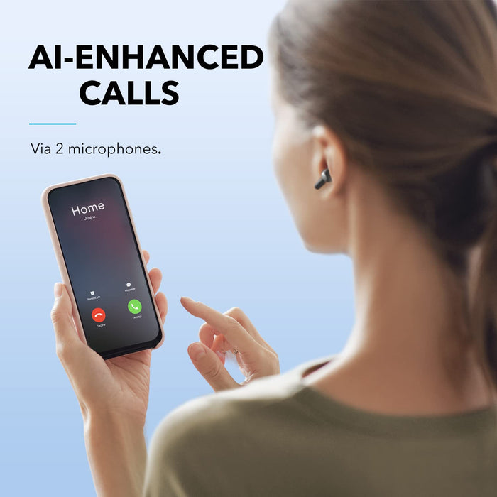 Słuchawki Douszne Soundcore Life P2i, Słuchawki Bezprzewodowe,AI-Enhanced Calls, przetwornik 10 mm, 2 tryby korekcji dźwięku, czas pracy akumulatora 28 godzin, szybkie ładowanie, Bluetooth 5.2(czarny)