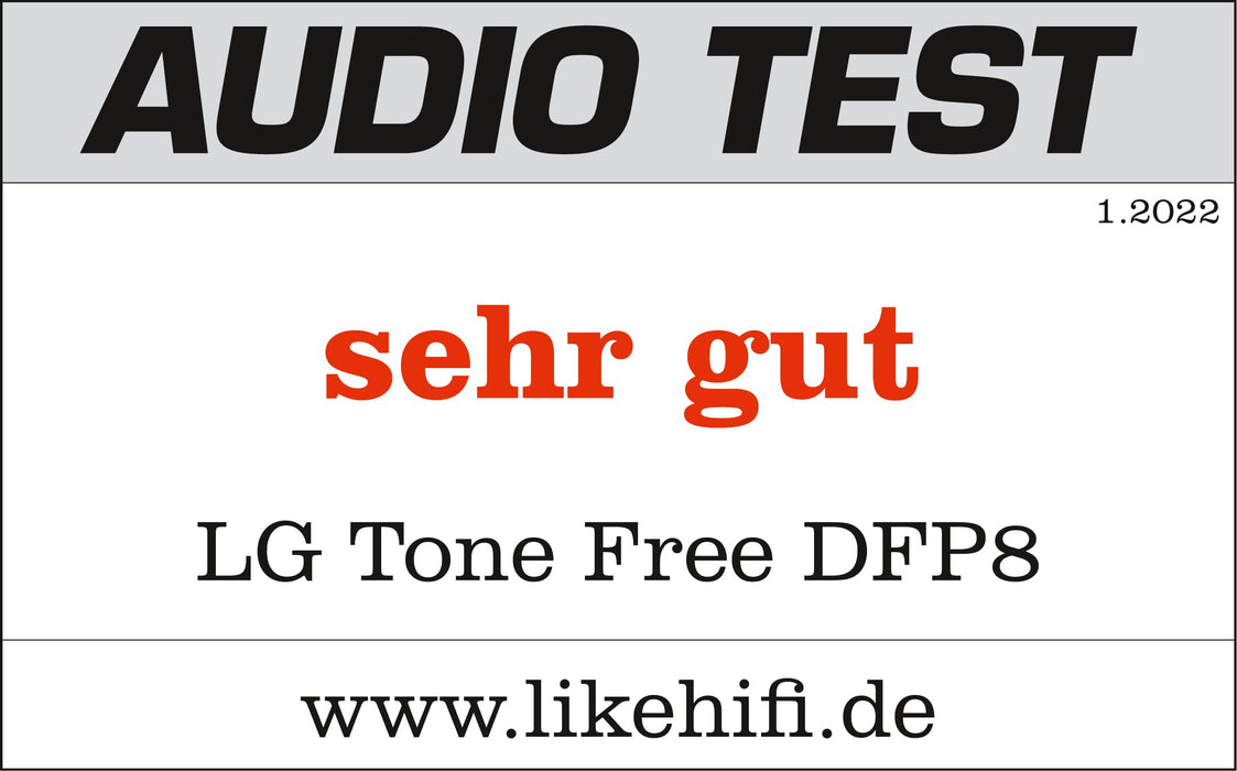 LG TONE Free DFP8 słuchawki douszne Bluetooth z MERIDIAN i aktywną redukcją szumów (ANC), kompatybilne z Siri i Google Assistant, TONE-DFP8.CEUFLLK, czarne