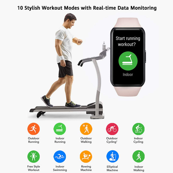 HONOR Band 6 Smartwatch, 1,47’AMOLED, 14-dniową żywotnością baterii Monitorowanie SpO2, Monitor Pracy Serca, 5ATM Fitness Tracker Krokomierz Zegarek Monitory Aktywności Wersja UE
