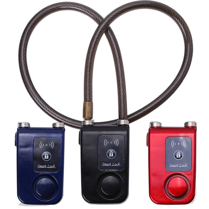 Inteligentne zapięcie rowerowe Bluetooth do roweru, zabezpieczenie przed kradzieżą, 110 dB, alarm wodoszczelny, blokada do smartfonów z systemem iOS i Android (kolor czerwony)