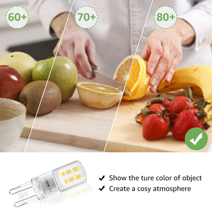 LE Żarówki LED G9, ciepła biała żarówka LED G9, odpowiednik żarówek halogenowych 30 W G9, 2,6 W, 320 lm, energooszczędna żarówka G9 2700 K dla Chanderliers i innych, nie ściemniana, 5 sztuk