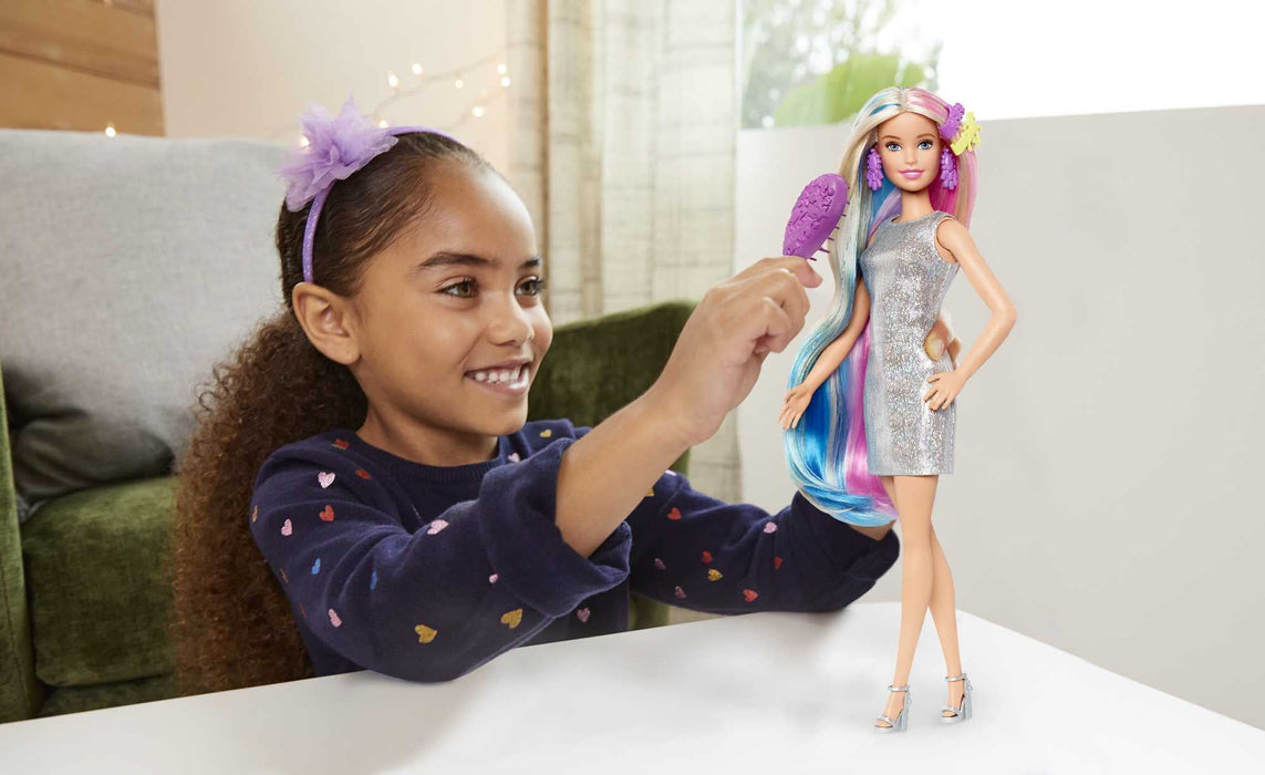 Barbie, Baśniowa Fryzura Lalka Ze Stylizacją Na Jednorożca Lub Syrenkę GHN04