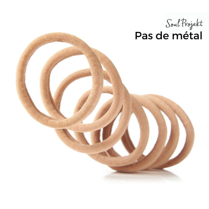 Soul Projekt Opaski do włosów blond 50 sztuk 8 mm/doskonałe wielofunkcyjne krawaty, bez metalu, mocne, elastyczne pomponki do włosów do wielu rodzajów włosów / warkoczy, warkoczy, kucyków i bułków do szkoły, pracy lub na siłownię (Blonde)