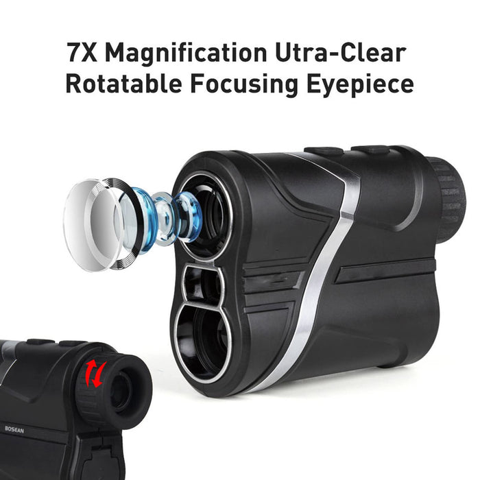 Dalmierz golfowy, profesjonalna dokładność dalmierza 500/600 jardów z alarmem wibracyjnym, ręczny przyrząd pomiarowy na zewnątrz z powiększeniem 6x i ekranem LCD do golfa, energetyka