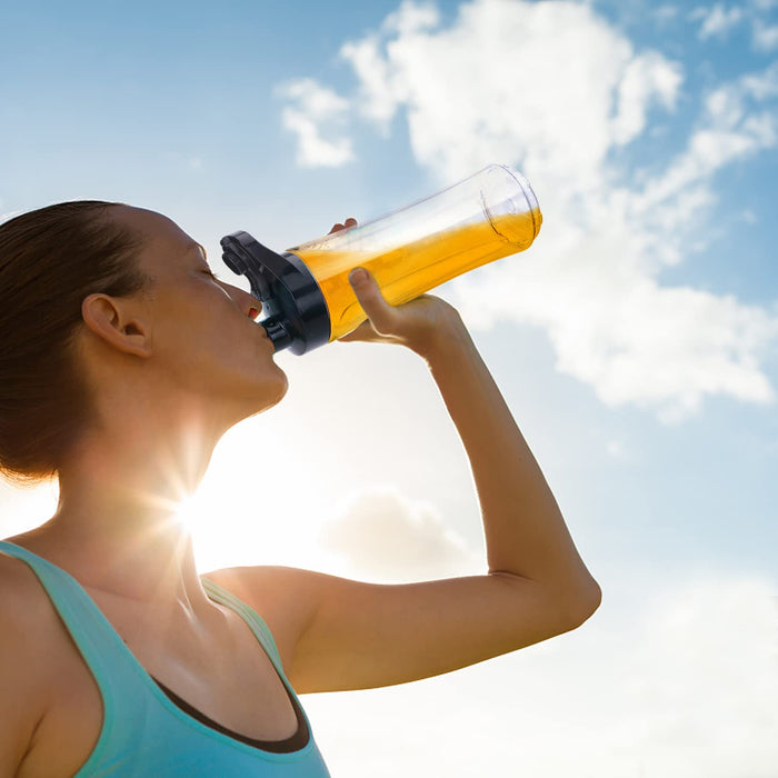 Aigostar Baron - Blender smoothie 2 w 1, ze stali nierdzewnej, bez BPA, 350 W. 1 l słoik i butelka 600 ml z Tritanu. Smoothie Mixer owoców, koktajle mleczne, 2 stopnie prędkości i funkcja P